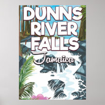 Dunn's River Falls Jamaica resemålningaffisch