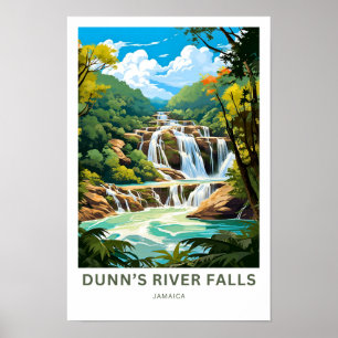 Dunns River Falls Jamaica Travel Print Poster