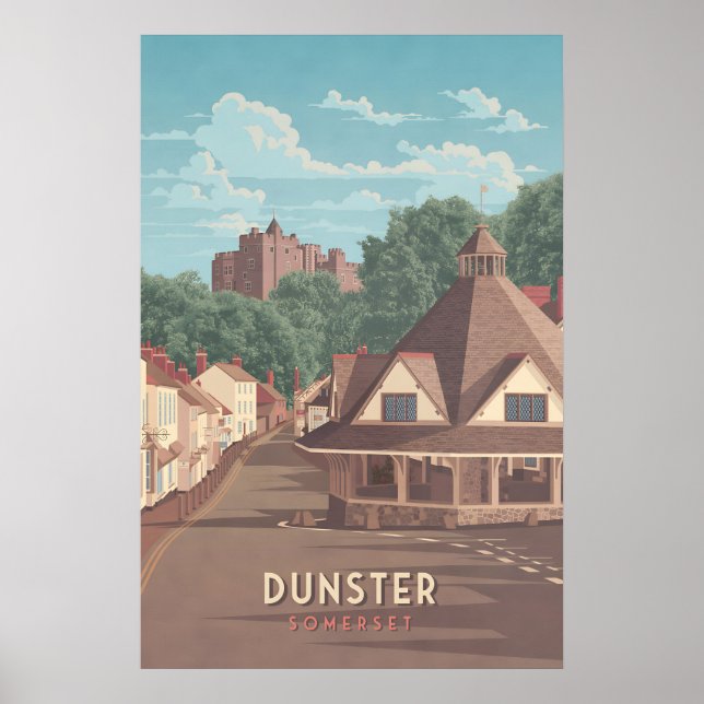 Dunster Somerset Resemålning - Yarn Market Poster (Framsidan)