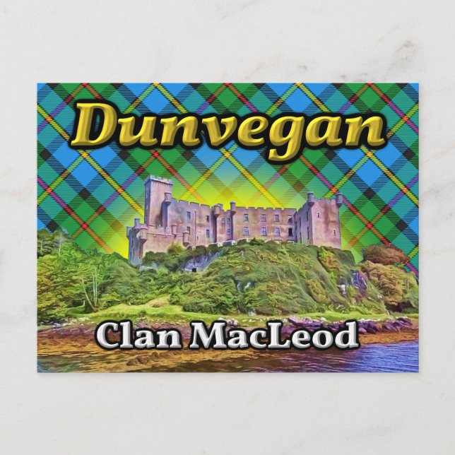 Dunvegan Castle Klan MacLeod Isle of Skye Scotland Vykort (Framsida)