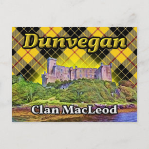 Dunvegan Castle Klan MacLeod Lewis Tartan Scotland Vykort