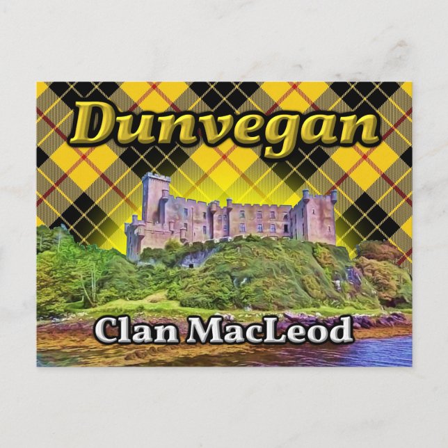 Dunvegan Castle Klan MacLeod Lewis Tartan Scotland Vykort (Framsida)