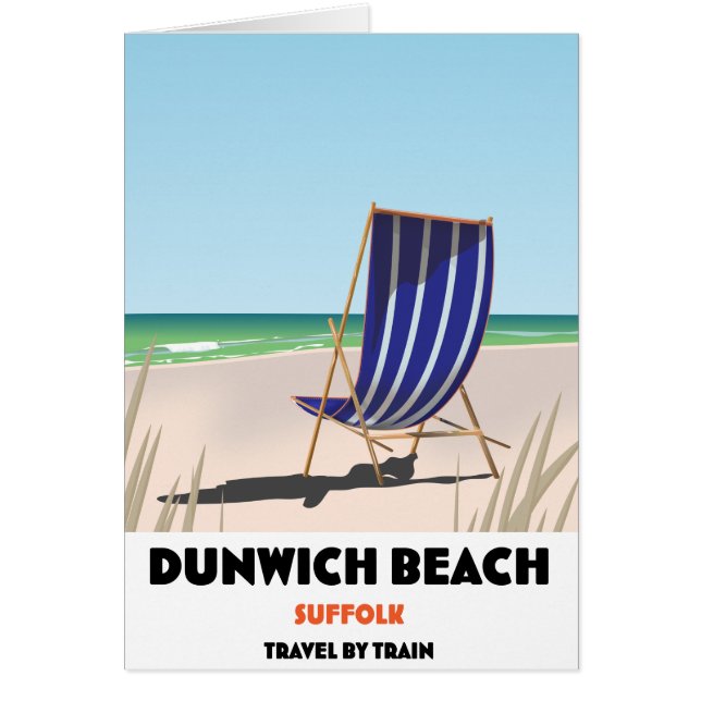 Dunwch Beach Suffolk vintage tåg affisch Hälsningskort (Framsidan)