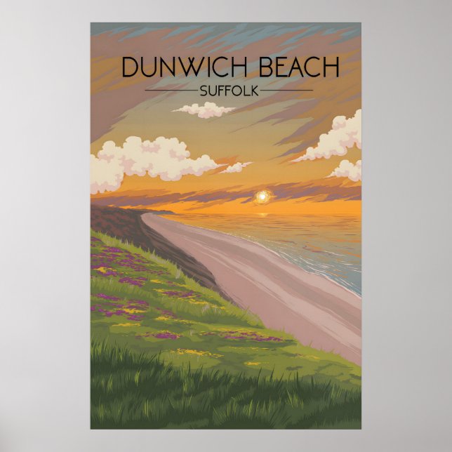 Dunwich Strand Suffolk Kust Resemålning Poster (Framsidan)