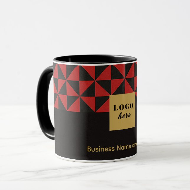 Duo Black and crimment Red craft - Business Logoty Mugg (Framsida vänster)