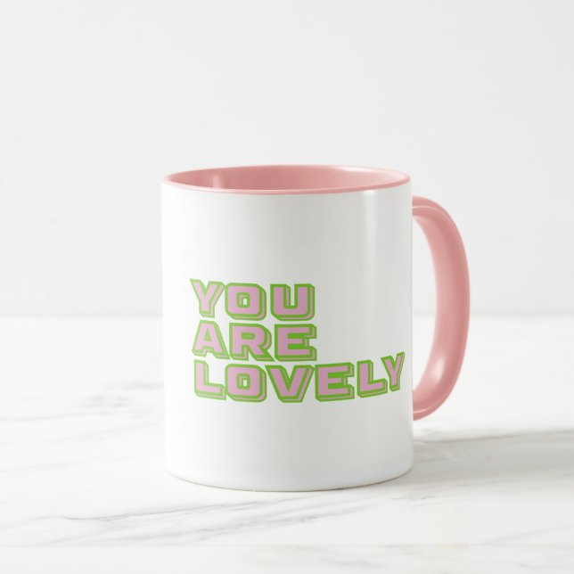 Duo coloured typography-You are lovely mantra Mugg (Framsida höger)