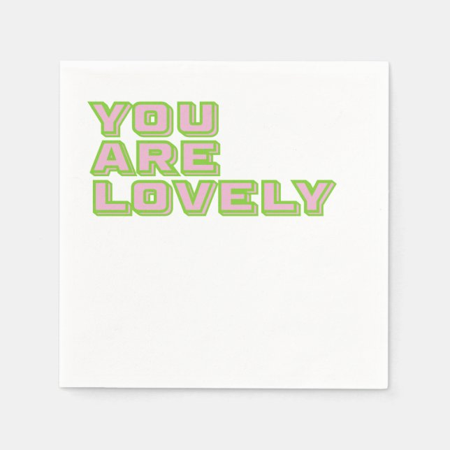 Duo coloured typography-You are lovely mantra Pappersservett (Framsidan)