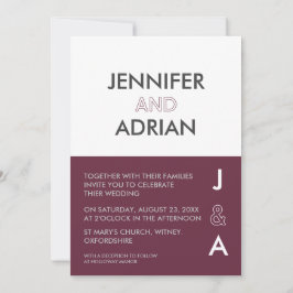 Duo Färg Editable Modern Minimalistisk inbjudan