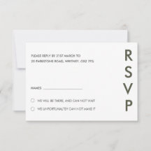 Duo Färg Minimal Modern Bröllops RSVP-kort