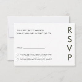 Duo Färg Minimal Modern Bröllops RSVP-kort Inbjudningar