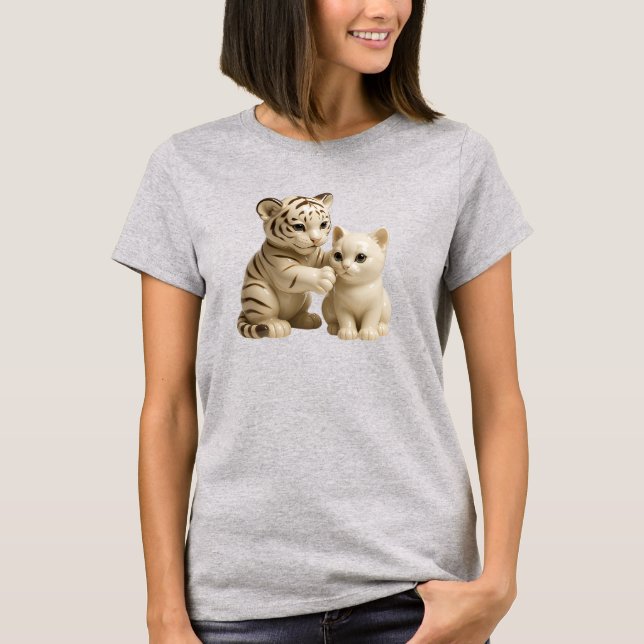 Duo Félins Adorables T Shirt (Framsida)