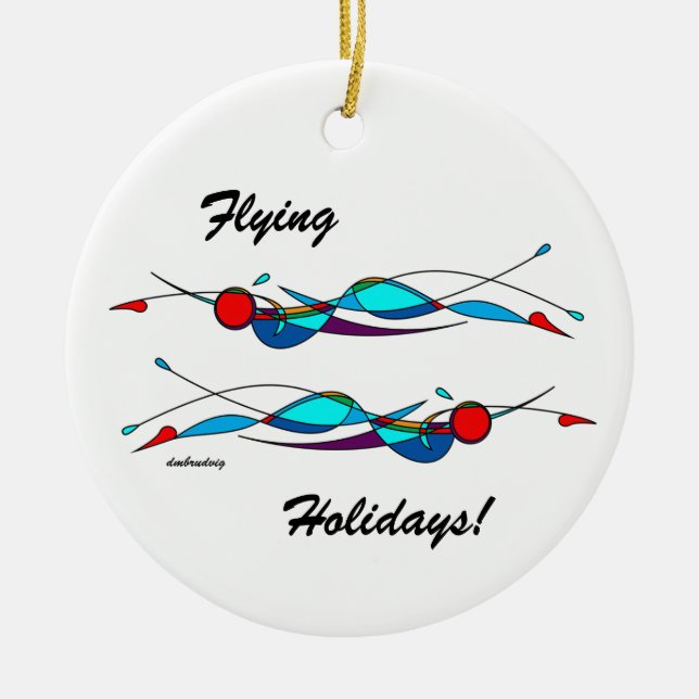 Duo Fly Swimmers Ceramic Ornament (Framsidan)