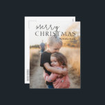 Duo Font Typography Photo Modern jul Helg Vykort<br><div class="desc">Modern vykort för fotojul med en enkel och minimal design med "God jul" i söt och roligt typografi över bild som du gillar mest.</div>