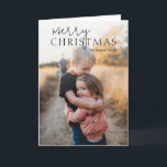 Duo Font Typography Photo Modern jul Helgkort<br><div class="desc">Modern julkort med ett enkelt och minimalt format med "God jul" i söt och roligt-typografi över bild som du gillar mest. Insidan har en fotokollage på tre kvadratiska bilder tillsammans med ditt personlig-meddelande.</div>