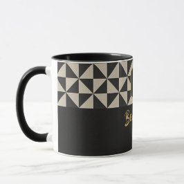 Duo Geo Black & Stone Grått-egna namn Mugg