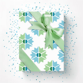 Duo Starburst i grönt och akvamarin Presentpapper
