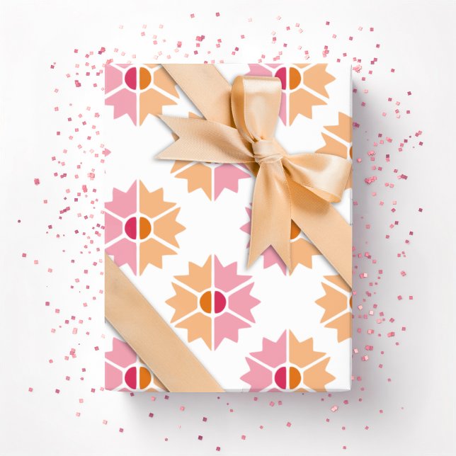 Duo Starburst i rosa och orange Presentpapper (Skapare uppladdad)