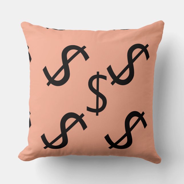 Duo Tone Dollar $ign Peach Pale Green  Kudde (Framsida)