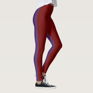 Duo Tone Lila och Mörk red Leggings
