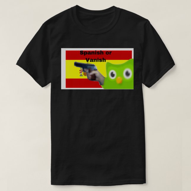 Duolingo Spanska eller spanska T Shirt (Design framsida)