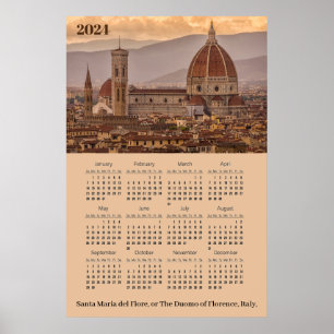 Duomo de Firenze, Florence Italien 2024 Calendar Poster