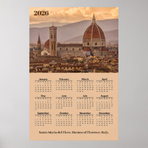 Duomo de Firenze, Florens Italien 2026 Kalender Poster