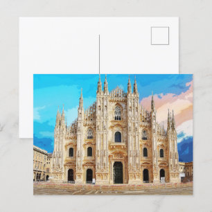 Duomo di Milano Church Milan Italien #2 Vykort