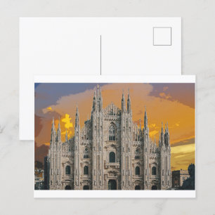 Duomo di Milano Church Milan Italien Vykort