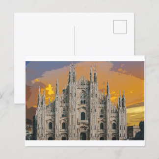 Duomo di Milano Church Milan Italien Vykort