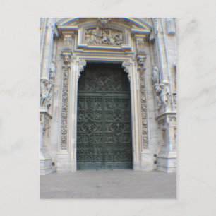Duomo Entrance - Milano, Italien Vykort