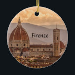 Duomo Florence Italien Cathedral Design Ornament<br><div class="desc">Duomo av Florens, Italien Cathedral Design Ornament med anpassade text, fram och bak. Katedralen i Florens, formellt Cattedrale di Santa Maria del Fiore, är katedralen i Florens, Italien. Den inleddes 1296 i Gothic stil till en utformning av Arnolfo di Cambio och färdigställdes strukturellt 1436, med den kuvert som filippo Brunelleschi...</div>