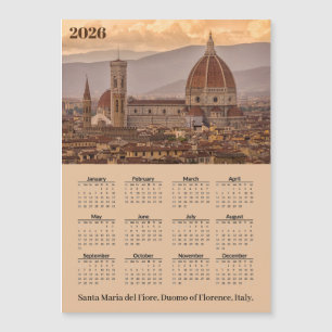 Duomo Florens Italien 2026 Kalender Magnetkort