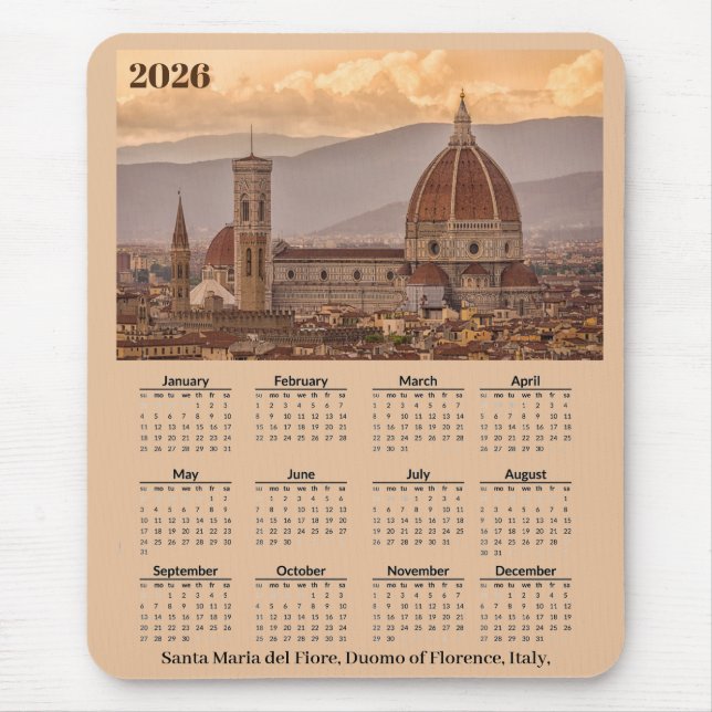 Duomo Florens Italien 2026 Kalender Musmatta (Framsidan)