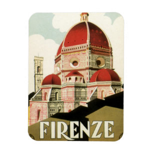 Duomo i Firenze Florence Italien Vintage resor Art Magnet