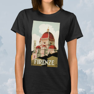 Duomo i Firenze Florence Italien Vintage resor Art Tee Shirt