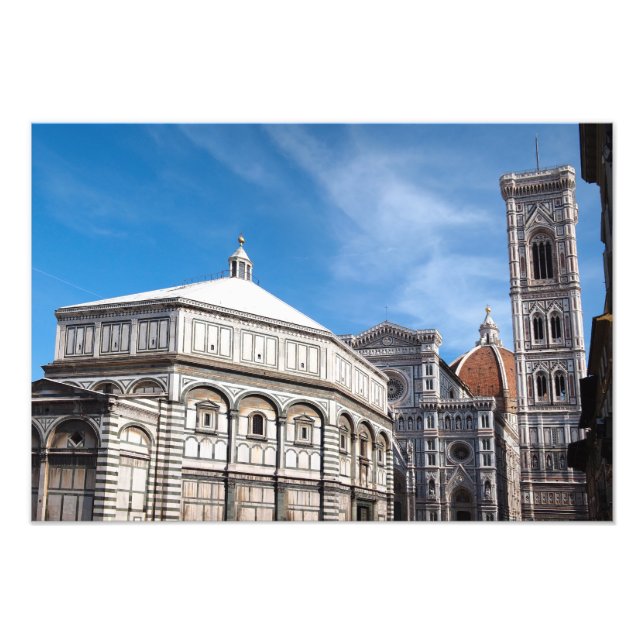 Duomo och baptistry, fotoavtryck av Florens Fototryck (Framsidan)