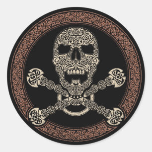 Duotone Celtic Skull & Bones Stickers Runt Klistermärke
