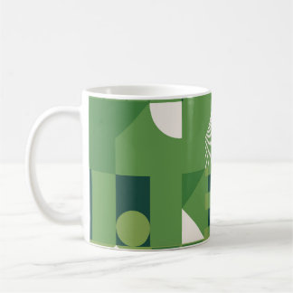 Duotone digital collage, geometriskt inslag kaffemugg