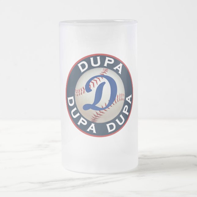 Dupa baseballlogotyp frostat ölglas (Center)