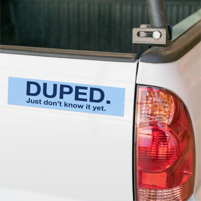 DUPED. Jag vet det inte än. Bildekal (På lastbil)