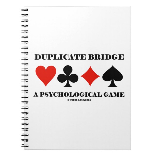 Duplicera Bridge A Psychological Game Anteckningsbok Med Spiral (Framsidan)