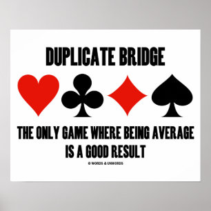 Duplicera endast Bridge-spel där genomsnittsvärdet Poster