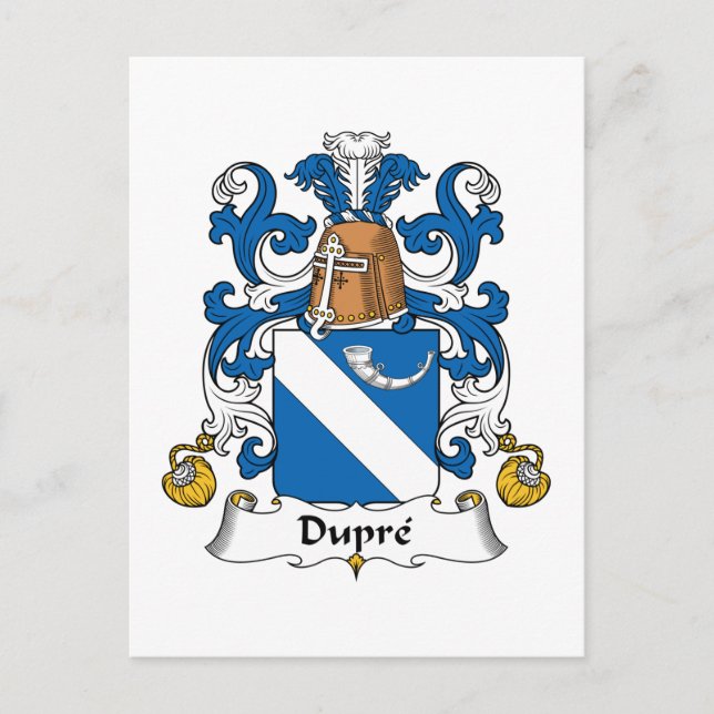 Dupre Family Crest Vykort (Framsida)