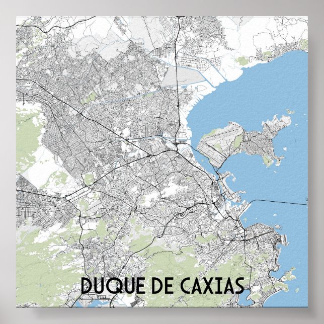 Duque de Caxias Brasilien karta Poster (Framsidan)