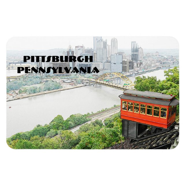 Duquesne Incline i Pittsburgh Pennsylvania Magnet (Horisontell)