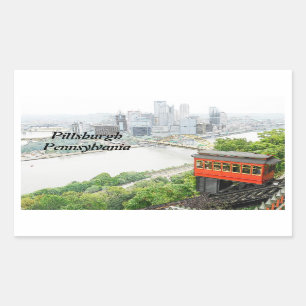 Duquesne Incline i Pittsburgh Pennsylvania Rektangulärt Klistermärke