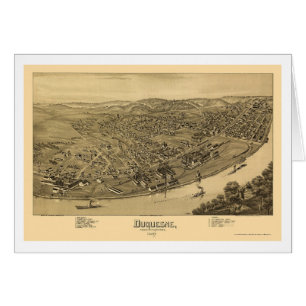 Duquesne panorama- karta för PA - 1897 Hälsningskort