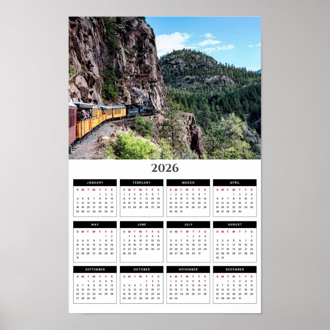 Durango Colorado Mountain Train 2026 Calendar Poster (Framsidan)