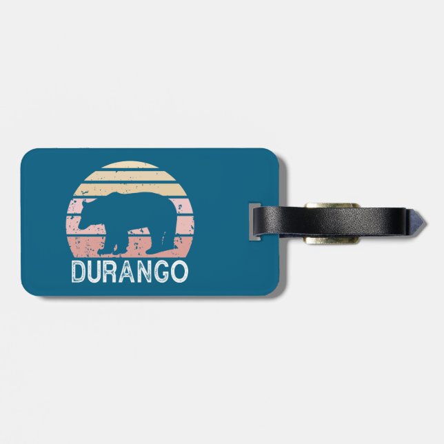 Durango Colorado Retro Bear Bagagebricka (Baksida Vågrät)