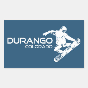 Durango Colorado Snowboardåkare Rektangulärt Klistermärke